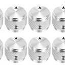 MECCANIXITY 8 Pcs Aluminium Potentiometer Knobs, 1/4"(6mm) IDx5/8(15mm) ODx1/2(13mm) Height Universal Volume Tone Control Knobs for Guitar, Bass, Arrow Indicator, Silver