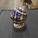 Windproof Ashtray with Lids Metal Portable Cigarette Ashtray for Outdoors and Indoors Use, Hand Stamped Pattern Nice Gift for Men and Women (Navy Blue)