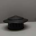 Cone Top Chimney Cap, Chimney Cover Cap Outside Roof Fireplace Screen Cover Exterior Stove Pipe Topper (Black, 6 in)