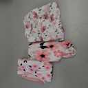 Newwiee 4 Pcs Preemie Baby Swaddle Wrap Adjustable Cotton Preemie Swaddle Blanket for Newborn Boys Girls(Flower Style,Fit for Preemies)