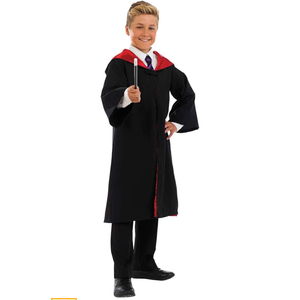 fun shack Kids Wizard Robe Cloak, Black Wizard Costume for Halloween, Kids Robe Outfit for Dress Up and Parties, S