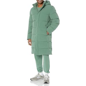 Amazon Essentials Mens Hooded Long Puffer Coat (XX-Large Big Tall, Sage Green)