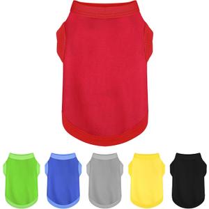 Elevate Your Dog's Fashion Quotient with Colorful and Breathable Sleeveless Cotton Shirts! Perfect Pet Apparel for Small to Medium Dogs Red M (M-(8~14lb) | Chest(~18.1"))