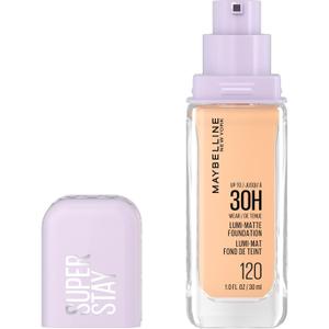 Maybelline Super Stay Lumi-Matte Foundation, Lightweight and Buildable Full Coverage Foundation Makeup For Up To 30HR Wear, 120, 1 Count (1 Fl Oz (Pack of 1), 120 - Neutral Cool)
