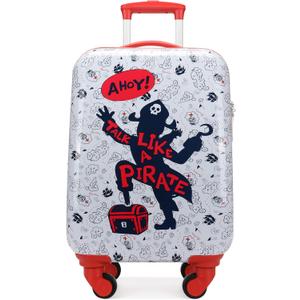 Nautica Kids Luggage - 18" Airline Approved Rolling Hardside Upright Carry-on Suitcase with Wheels (Pirate Ahoy)