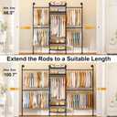 ULIFHOME M7 Wall-Mounted Clothes Rack, Heavy-Duty Garment Closet System