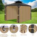 Gazebo Privacy Curtains 10' x 10' with Zipper 4-Panels Side Wall Universal Replacement for Patio, Outdoor Canopy, Garden and Backyard (Curtain Only)