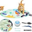 Cat Toy for Indoor Cats, Hide and Seek Game Interactive Cat Toy Rechargeable, Moving Concealed Feathers, Durable Exercise Toys for Indoor Cats, Bored Adult Cat