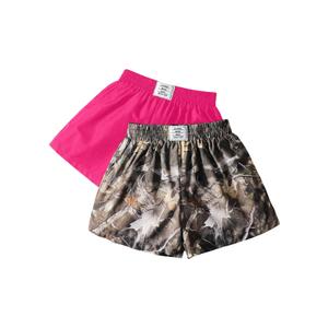 WDIRARA Toddler Girl's 2 Pack Shorts Camo Elastic Waist Athletic Shorts Hot Pink 7Y