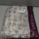 Jinchan Linen Floral Curtains for Living Room with Printed Flower 84 Inches Long Light Filtering Farmhouse Window Treatment Vintage Drapes Back Tab Rod Pocket 2 Panels Blue on Beige