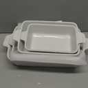 MALACASA Casserole Dishes for Oven, Porcelain Baking Dishes, Ceramic Bakeware Sets of 4, Rectangular Lasagna Pans Deep with Handles for Baking Cake Kitchen, White (9.4"/11.1"/12.2"/14.7"), Series