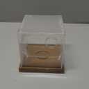 Clear Acrylic Softball Display Case with Wood Base, Memorabilia Stand Cube Holder, Dust Protection Transparent Storage Box for Single Ball Souvenir Softball Collections