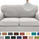 XINEAGE New 3 Pieces Couch Covers for 2 Cushion Sofa Super Stretch Loveseat Slipcover Pet Dog Universal Slip Cover Anti Slip Love Seat Furniture Protector (Peacock Blue, 55"69")