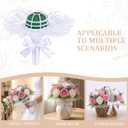 Ferrochef 2 Set White Lace Handle Bouquet Holder Foam Floral Handle Wedding Bridal Bouquet Holder DIY with 1 inch White Satin Ribbon for Bride & Bridesmaid Fresh & Artificial Flower Arrangements