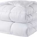 DOWNCOOL Comforters Oversize King Size, White All Season Duvet, Lightweight Quilt, Down Alternative Hotel Comforter with Corner Tabs (White, Oversize King 116x98 Inches)