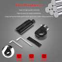 1.25" Highway Footpegs, Adjustable Footrest Mounting P-Clamps Compatible with Harley Sportster Touring Softail Dyna Honda Kawasaki Suzuki Yamaha with 1-1/4" Engine Guard