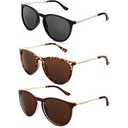3 Pairs Cat Eye Sunglasses for Women, Ladies Polarized UV400 Protection Sunglasses Eyewear