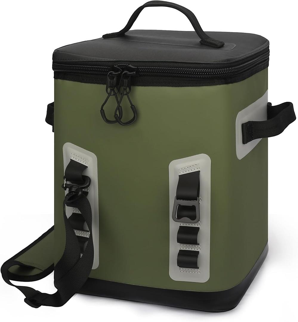 Soft Cooler 6Can to 28Can, Portable/Single Shoulder/Backpack Ice Chest Box, Dry & Wet Compartment Design, Built-in Bottle Opener, Suitable for Lunch, Beach, Travel, Camping (18Cans)