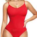 Nebility Red Bodysuit for Women Tummy Control Shapewear Body Suits Sculpting Snatched Body Shaper at Amazon Women's Clothing store, S