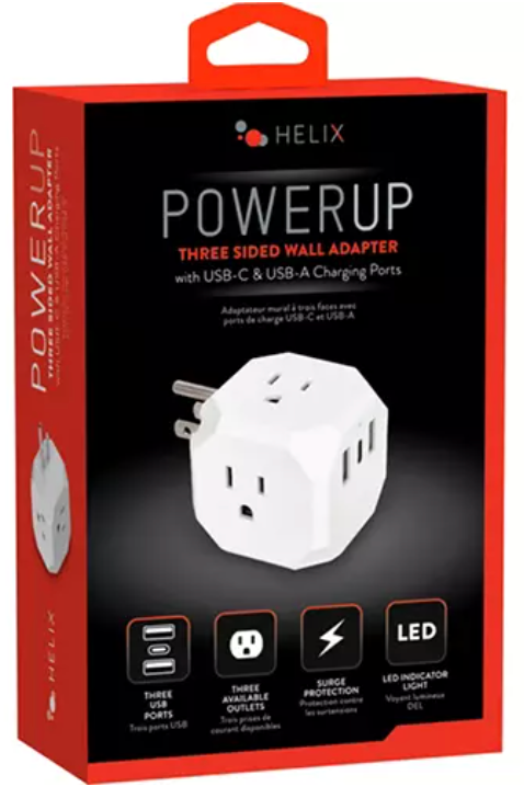 Helix PowerUp Three Sided Wall Adapter 