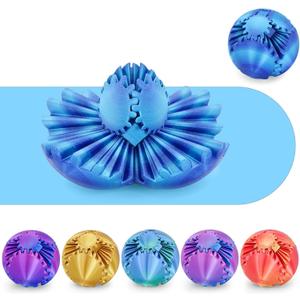 Gear Ball 3D Printed Cube Fidget Toy,Gear Sphere Fidget Toys,Sensory Toys for Stress and Anxiety Relief, Desk Toy Fidget Spinners,Stocking Stuffers for Adults & Kids Gift (Aurora Blue, 2.3 Inch)