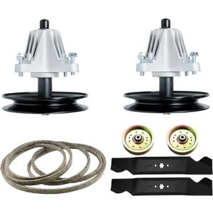 42 Deck Rebuild Kit Fit for Cub Cadet LTX1040 LTX1042, 2 Spindle Assemblies 618-04822 918-04822, 2 Flat Pulleys, 2 Idlers, 2 Blades, 1 Deck Belt (96 1/2" x 1/2") 754-04060 954-04060