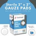 Dealmed 2 x 2 Sterile Gauze Pads (100 Count) Disposable and Individually Wrapped Medical Gauze Pads, Wound Care Product for First Aid Kit and Medical Facilities (Pack of 1)