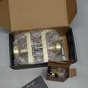 Gold Door Knob with Push Lock for Privacy, Satin Brass Bedroom & Bathroom Door Knob, Easy Install for Interior