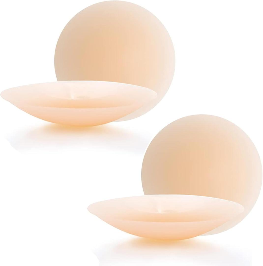 Adhesive Bra Strapless Backless Push‑Up Silicone Sticky Bra Reusable Invisible Seamless Bra for Women Light Nude (Beige)