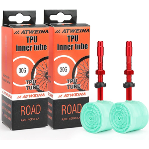 2-Pack TPU Bike Inner Tube 700C x 18-32C with Metal Presta Valve, Ultralight Road Bike Tube, Puncture-Resistant Bicycle Tube for Road, All-Road & Gravel Bikes