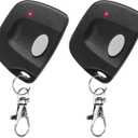 CreaCity 2 for 300 MHz Multicode Linear Garage Door Gate Opener Remote Control with 10 DIP Switch Keychain,Replacement for 3089,3060,3070,308911,MCS308911,MCS306010,MCS307010 Gate Clicker (Black)