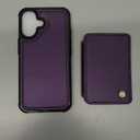 Compatible with Magsafe for iPhone 16 Wallet Case Magnetic Card Holder, RFID Blocking 2 in 1 Detachable Kickstand Shockproof Case for Women Men, Purple