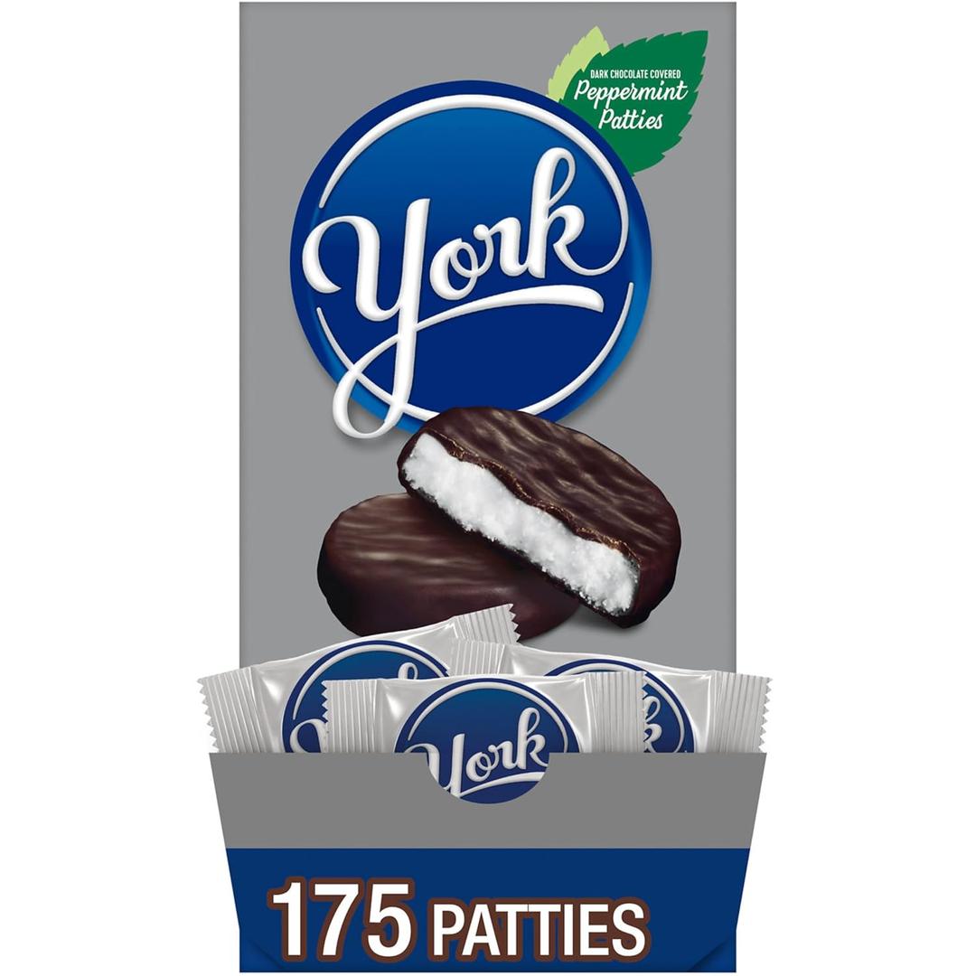 YORK Dark Chocolate Peppermint Patties, Candy Bulk Box, 84 oz (175 Pieces) (5.25 Pound (Pack of 1))