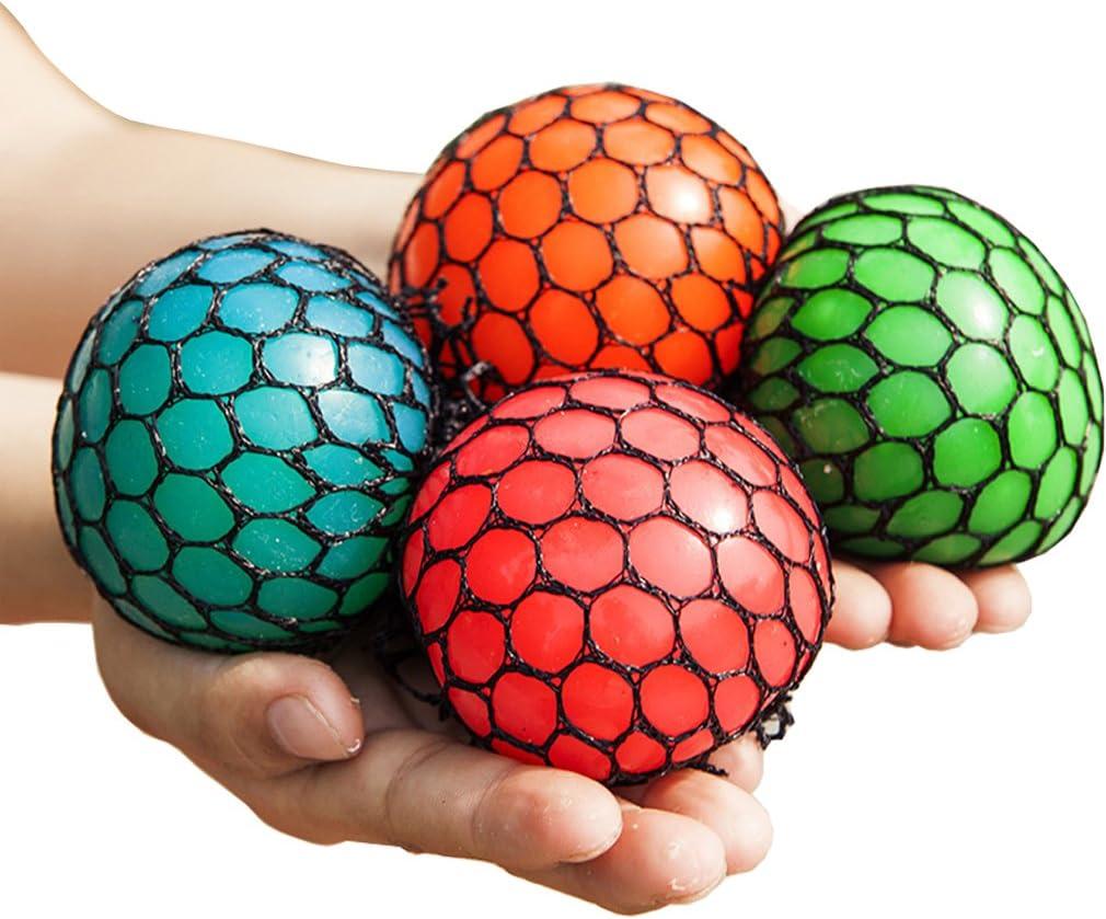 Bingole 4PCS Randomly Mesh Squishy Balls Stress Relief Squeeze Grape Balls Relieve Pressure Balls