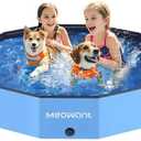 Meowant Foldable Dog Pool, Hard Plastic Dog Swimming Pools for Large Dogs, Collapsible Plastic Kid Pet, Portable Bathing Tub Kiddie Pool for Dogs (XL-63'' × 12'')
