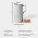 Falcon Enamelware Pitcher (57 oz), Metal Pitcher with Spout & Handle, Jug for Iced Tea, Water, Milk or Flower Vase, Dishwasher Safe, Oven Safe & Freezer Friendly (Oyster Gray)