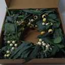 Wreaths for Front Door 22 Inch, All Season Greenery Wreath Olive Eucalyptus Leaves and White Mixed Berry for Indoor Outdoor Farmhouse Home Porch Wall Window Festival Wedding Decor