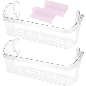 242126602 Refrigerator Door Bin Shelf Replacement for Frigi-daire Refrigerator Bottom Side Door Shelf Bin 2 Shelves, Fetechmate Refrigerator Door Bin Replace FFSS2625TS0 LFSS2612TF0-2 Pack