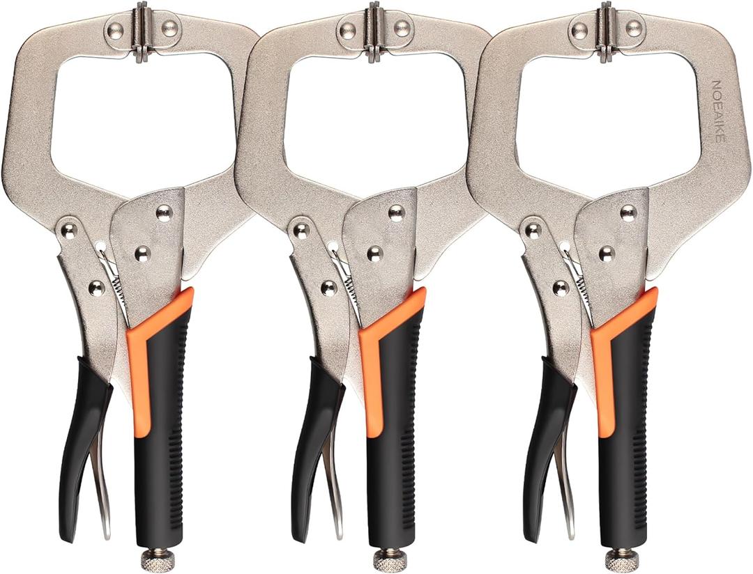 3-Pack 11 Inch Metal Face Clamps for Welding& Woodworking,Adjustable Heavy Duty Locking Pliers C Clamps