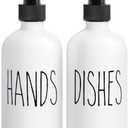 MOMEEMO Soap Dispenser Set 2 Pack, Contains Dish and Hand Soap Dispenser. (White)