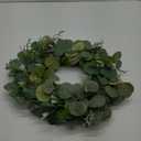 Consevisen Eucalyptus Wreath Spring Wreaths for Front Door, 20 Inch Artificial Green Door Wreaths with White Berries for Spring Summer All Season, Outdoor Indoor Home Porch Window Wall Farmhouse Decor