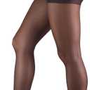 Truform Sheer Compression Pantyhose, 8-15 mmHg, Women's Shaping Tights, 20 Denier, Black, X-Tall