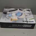 MOUKABAL Dish Drying Rack - Stainless Steel Dish Rack, Dish Racks for Kitchen Counter, Drying Rack Kitchen with Removable Utensil Holder, Drainboard and Glass Organizer (Grey)