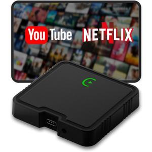 Wireless Carplay Adapter 2025 Ai Box for iPhone & Android Auto with Netflix YouTube Supports TF card Dongle Plug and Play Easy Setup Carplay Video entertainment box for iOS 10+ and cars after 2015 Car