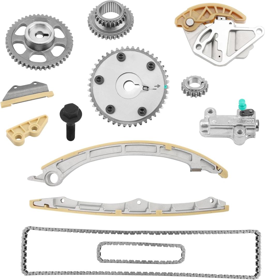 2.4L Engine Timing Chain Set With Camshaft Adjuster & VVT Gear, Compatible with 2008-2015 Honda Accord Civic Crosstour CR-V Acura ILX TSX, 2.4 Timing Chain Replacement Kit Replace# 14510-R40-A01