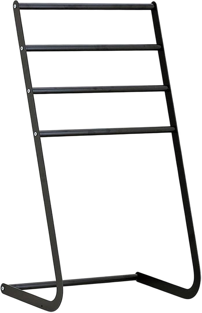 Standing Towel Rack Towel Stand 4 Tier 32.2" Tall for Blanket Sturdy Poolside Beach Modern Blanket Ladder Holder Drying Display