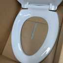 Elongated Toilet Seat Soft Close, Bottom Fixing/Top Fixing 2 Mount Way Easy Installation,4 Anti Slip Pad, Compatible Oval Shape, PP Material Easy Clean, White