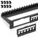 Everest 24 Port Keystone Patch Panel (4-Pack) - Removable 6-Port Panels - Use with Slim Profile Keystones ONLY (Wider Jacks May not fit Side by Side) - 8 Blank Keystone Jack Inserts Included