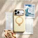 TORRAS Q3 Wind Flow for iPhone 17 Pro Case Silicone, Fit for MagSafe, Magnetic 360 Spin Stand with Camera Control, Liquid Silicone Rubber Soft Phone Case for iPhone 17 Pro 6.3'', Cream Sand
