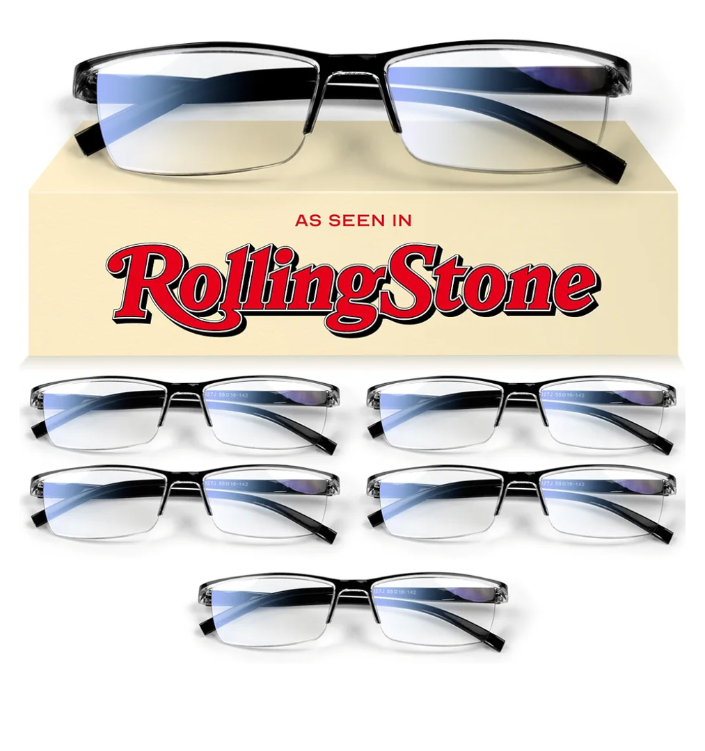 Gaoye 6 pack 2.0 Executive Style Reading Glasses Men - Durable Readers with Blue Light Filtering- Comfortable Fit with TR90 Frames